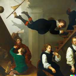 the discovery of gravity, painting by Diego Velazquez generated by DALL·E 2